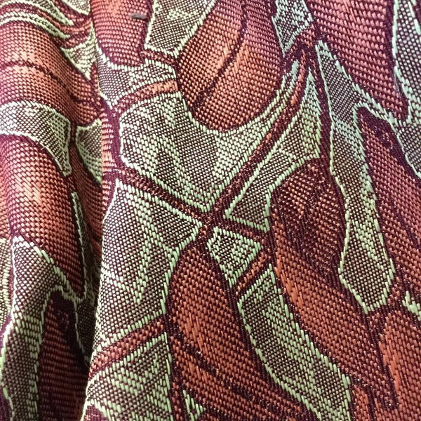 Leaf Fronds in Brown and Green | Upholstery Fabric | 57 Wide | By the Yard