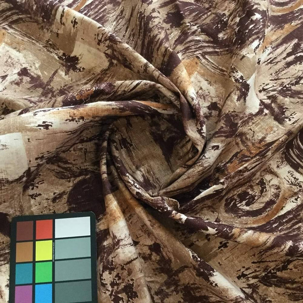 Abstract Paint in Brown and Tan | Home Decor Fabric | 53 Wide | By the Yard