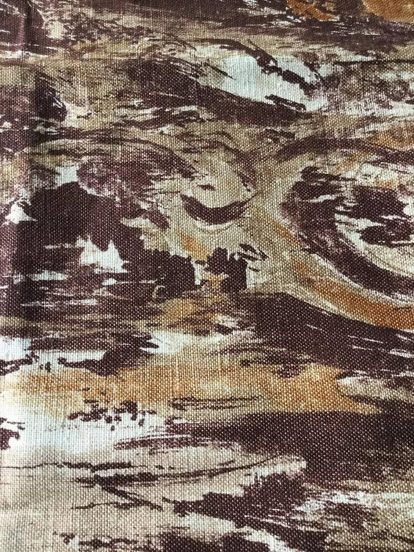Abstract Paint in Brown and Tan | Home Decor Fabric | 53 Wide | By the Yard