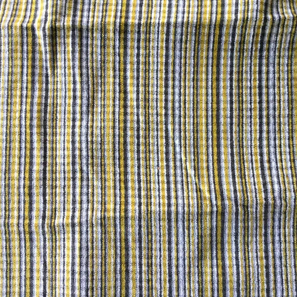 Gold, Black, and White Horizontal Stripes | Upholstery Fabric | 56 Wide | BTY