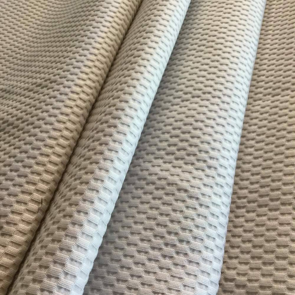 Solid Ivory with Sort Of Check Design | Drapery Fabric | 68 Wide | By the Yard