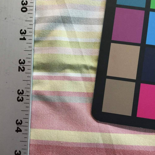 Stripes in Pink, Yellow, Red, and Green | Drapery / Slipcover Fabric | 55 Wide