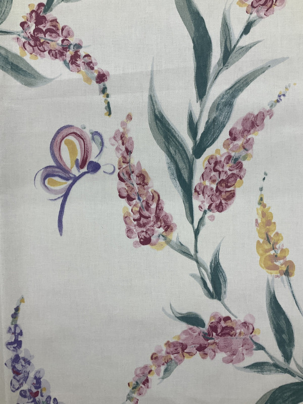 Butterfly Flower Garden | Pink, Purple, Green | Home Decor Fabric | 54 W | BTY