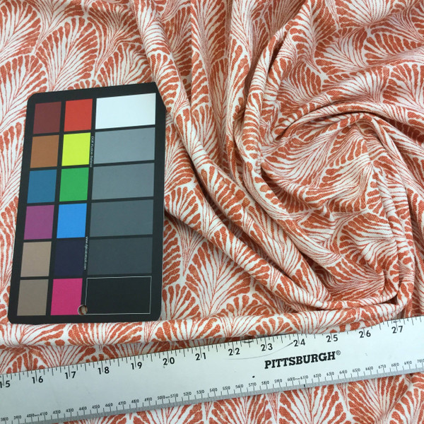 Fish Scale Geometric in Muted Red and White | Home Decor Fabric | 56 Wide | BTY