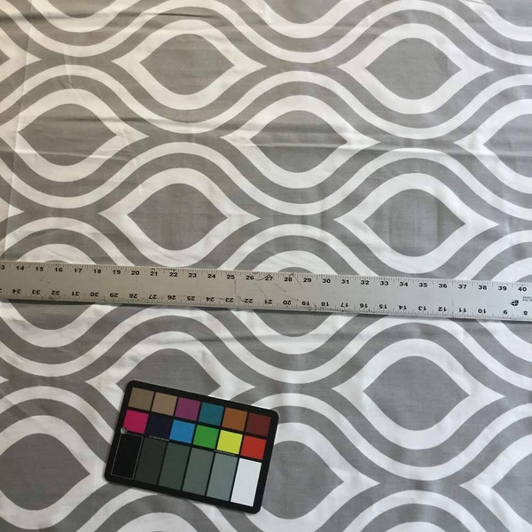 Large Scale Ogee | Gray / White | Premier Prints | Home Decor Fabric | 54 Wide