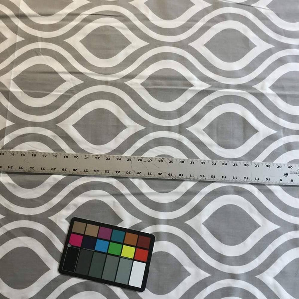 Large Scale Ogee | Gray / White | Premier Prints | Home Decor Fabric | 54 Wide