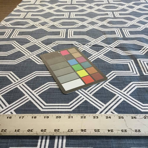 Lattice in Denim Blue and White | Premier Prints | Home Decor Fabric | 54 Wide