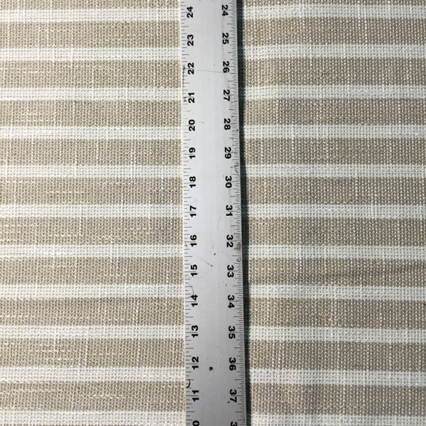 Striped Openweave Beige and White | Heavy Duty Upholstery Fabric | 54 Wide