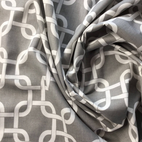 Linked Squares in Gray / White | Home Decor Fabric | Premier Prints | 45 Wide