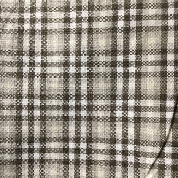 Plaid Taupe / White | Drapery / Slipcover Fabric  | 54”  Wide | By the Yard
