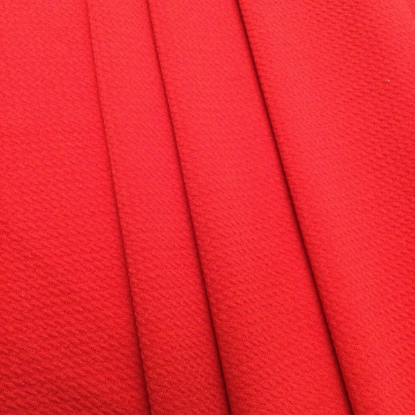 Red Textured Knit Fabric | Stretch Polyester | Apparel Leggings Dresses Activewear Dancewear