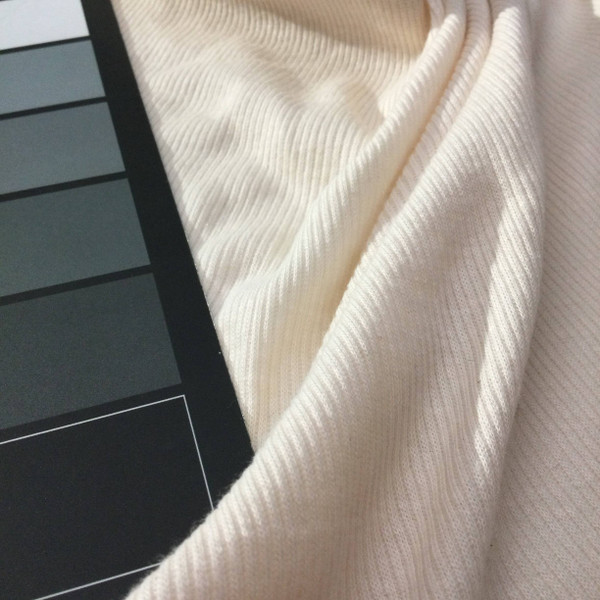 Cream Basics Rib Knit Fabric | Lightweight Polyester | Apparel Design Loungewear Tshirts