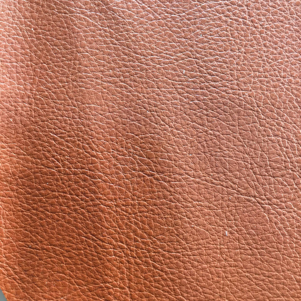 2.17 Yard Piece of Faux Leather Vinyl Fabric | Burnt Orange Medium Grain | Felt-Backed | Upholstery / Bag Making | 54 Wide