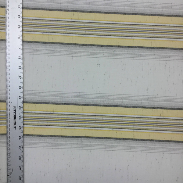 5.55 Yard Piece of Vintage Striped Sunbrella | Beige / Yellow / Black | Outdoor Awning / Upholstery | 46" Wide