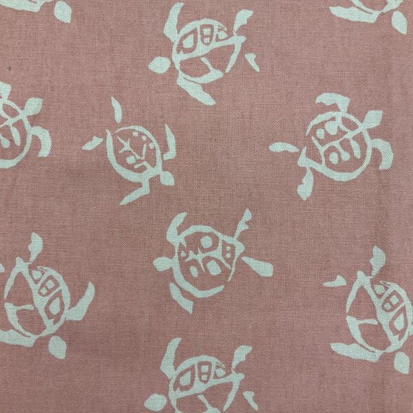 Sea Turtles in Pink by P/K Lifestyles | Home Decor Fabric | Light Upholstery / Drapery | 54" Wide | By the Yard