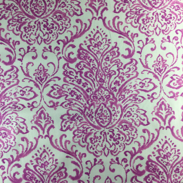 Scroll Gate in Berry by P/Kaufmann | Purple / White | Home Decor Fabric | Light Upholstery / Drapery | 54" Wide | By the Yard