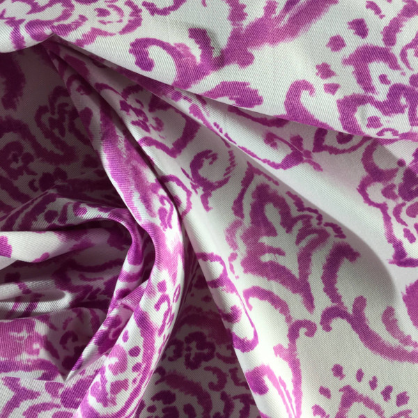 Scroll Gate in Berry by P/Kaufmann | Purple / White | Home Decor Fabric | Light Upholstery / Drapery | 54" Wide | By the Yard