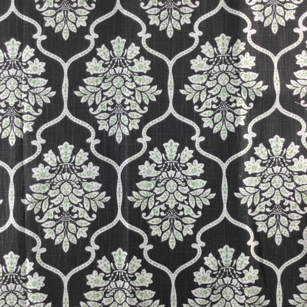 Tiled Damask Dk Gray / White / Green | Home Decor Fabric | Premier Prints | 54 Wide | By the Yard
