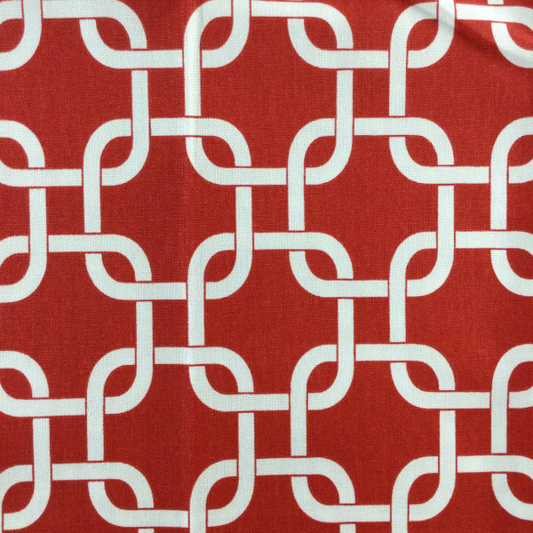 Linked Squares Red / White | Home Decor Fabric | Premier Prints | 54 Wide | By the Yard