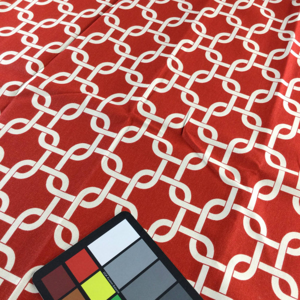 Linked Squares Red / White | Home Decor Fabric | Premier Prints | 54 Wide | By the Yard