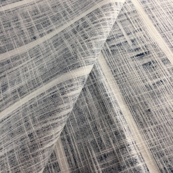 Vertical Stripes Indigo Blue / White | Linen-like Home Decor Fabric | Premier Prints | 54 Wide | By the Yard