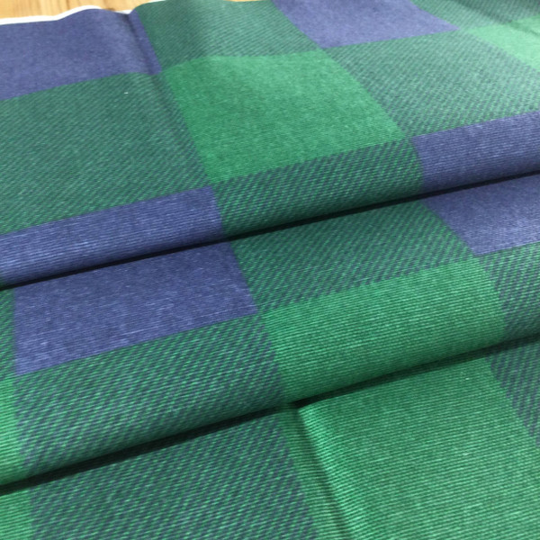 3-inch Check Plaid Green / Blue | Home Decor Fabric | Premier Prints | 54 Wide | By the Yard
