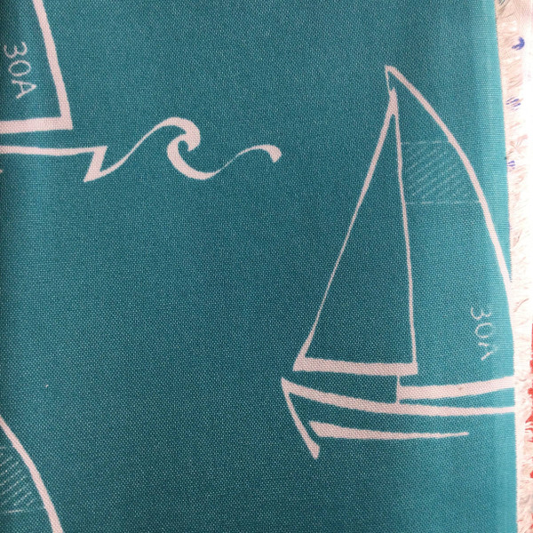 Sailboats Teal / White | Indoor / Outdoor Home Decor Fabric | Premier Prints | 54 Wide | By the Yard