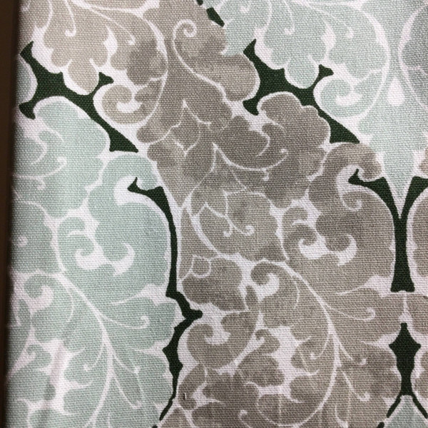 Damask Ogee Mint Green / Taupe | Home Decor Fabric | Premier Prints | 54 Wide | By the Yard