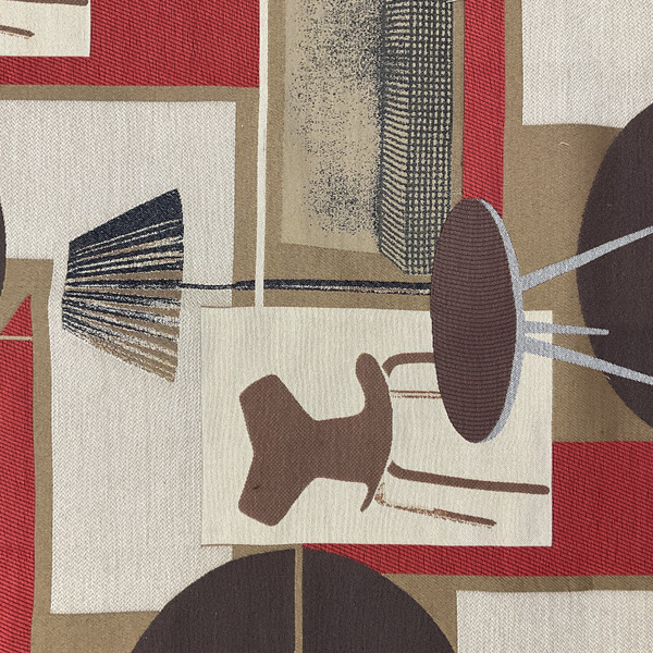 Large Scale Contemporary Abstract | Brown / Red | Heavy Upholstery Fabric | 54 Wide | By the Yard