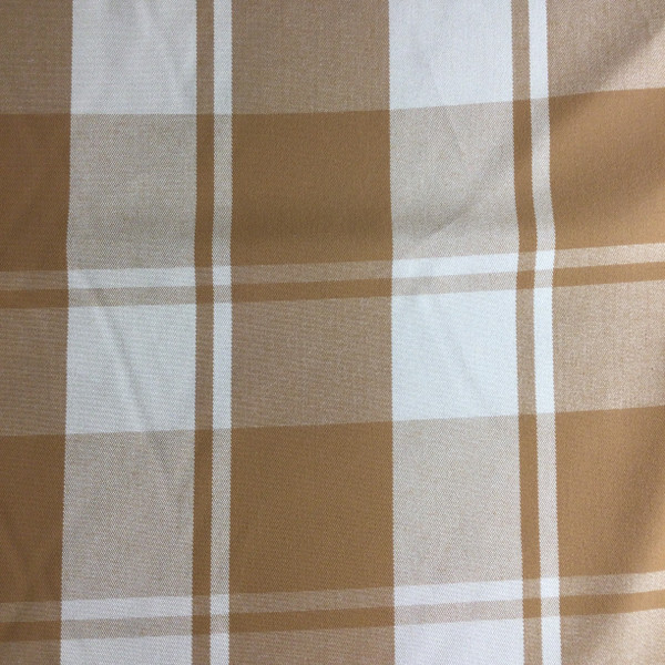 Brown / Beige Plaid | Indoor / Outdoor Upholstery Fabric | 54" Wide | By the Yard
