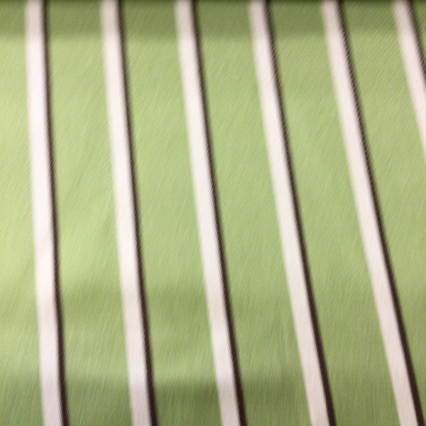 3.8 Yard Piece of Indoor / Outdoor Fabric | Vintage Stripes Green / Brown | 54 Wide | Upholstery