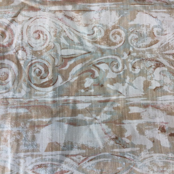 Decorative Shabby Stripes Peach / Tan | Home Decor Fabric | Upholstery / Drapery | 54" Wide | By the Yard