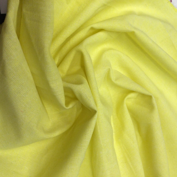 Lemon Yellow Polyester Cotton Broadcloth Fabric | Great for Lining | Crafts |Bag-Making | Drapery | 60 Inch Wide | By The Yard