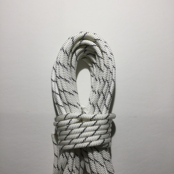 22.8 Yard Piece of Safety Rope | White with Black Lines |  11 mm | By the Piece |Remnant 117