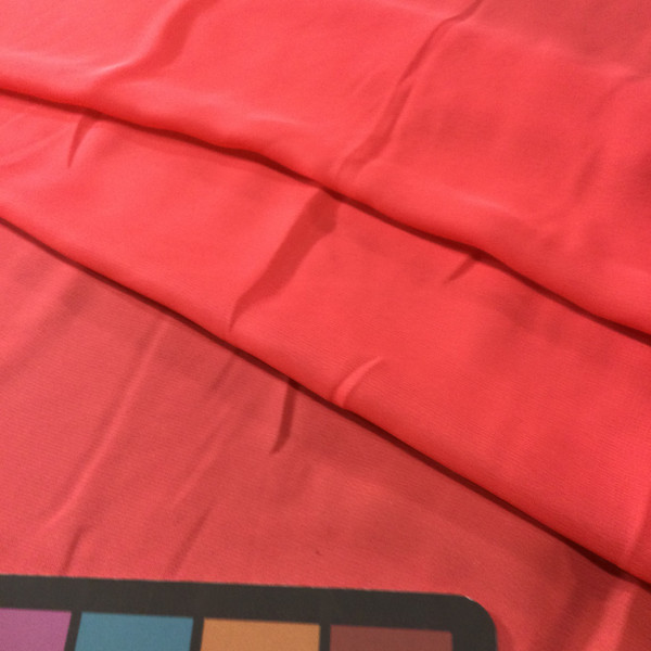 Salmon Red Sheer Polyester Chiffon Fabric | Special Occasion Apparel | By The Yard | 60 Inch Wide