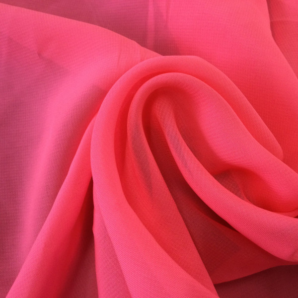 Neon Pink Poly Chiffon Solid | 60" wide | 100% Polyester Fabric