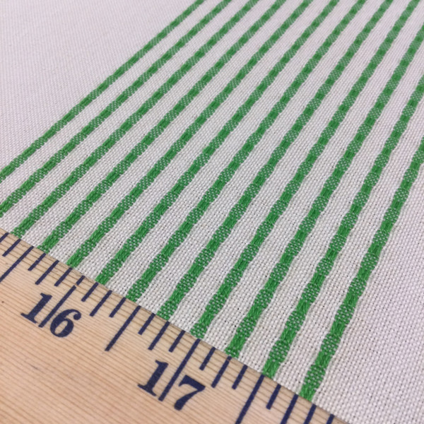 Citron Green and Off White Stripes | Stitch Stripe in Macaw by BELLA-DURA | Indoor / Outdoor Fabric | WATER RESISTANT | 54" Wide | BTY