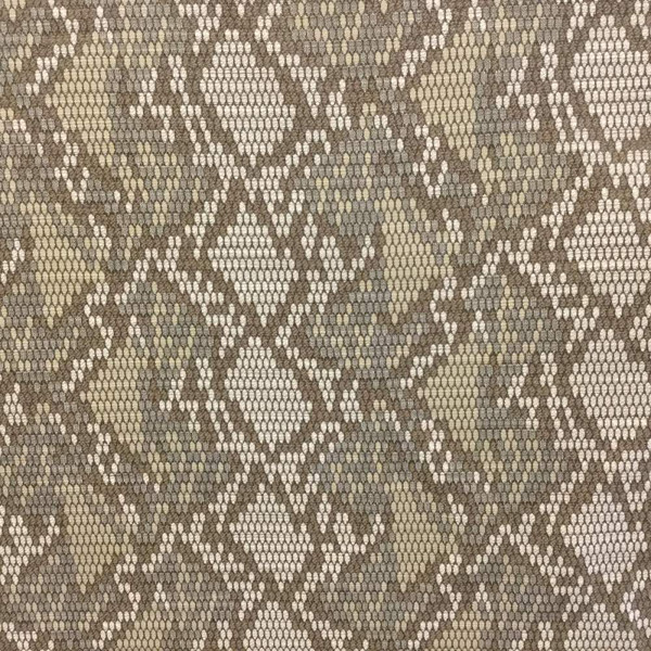 4.8 Yard Piece of Brown & Golden Tan Sateen Snakeskin Pattern | Curtain & Upholstery Fabric