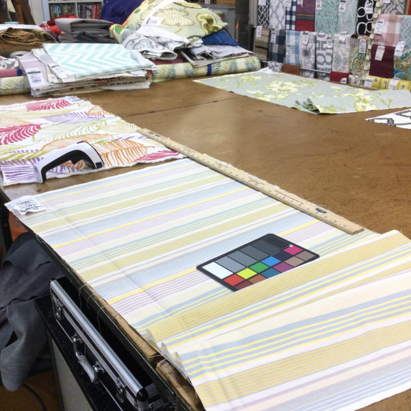 Pastel Stripes in Yellow / Purple / Blue / Off White | Home Decor Fabric | 54" Wide | By the Yard