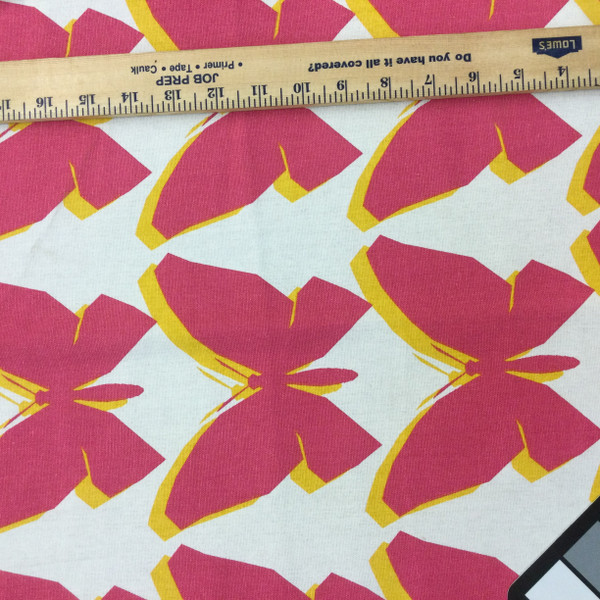 Modern Butterflies | Pink / Yellow | Home Decor Fabric | 54" Wide | By the Yard