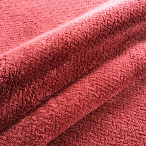 Chevron in Burgundy Plush Chenille Heavy Upholstery Fabric | 54" Wide | By the Yard