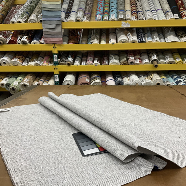 Light Gray and White Textured Weave | Yolo in Cement by Richloom | Heavy Upholstery Fabric | 54" Wide | By the Yard