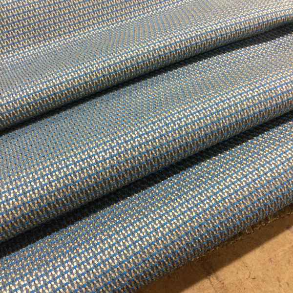 Blue and Gold Patterned Weave | Upholstery Fabric | 54" Wide | By the Yard