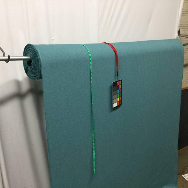 6.5 Yard Piece of Teal Slub Upholstery & Curtain Fabric | Reversible | Medium Weight