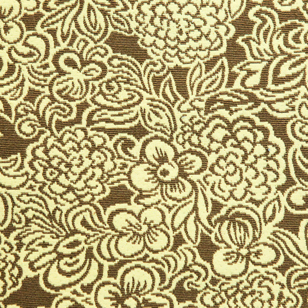 2 Yard Piece of Brown / Tan Floral Upholstery Drapery Fabric By The Yard 54" Heavy Double Sided