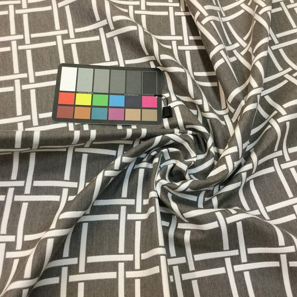 7 Yard Piece of Sunbrella Square Lattice Stone | Furniture Weight Fabric |54| BTY | 145180-0001