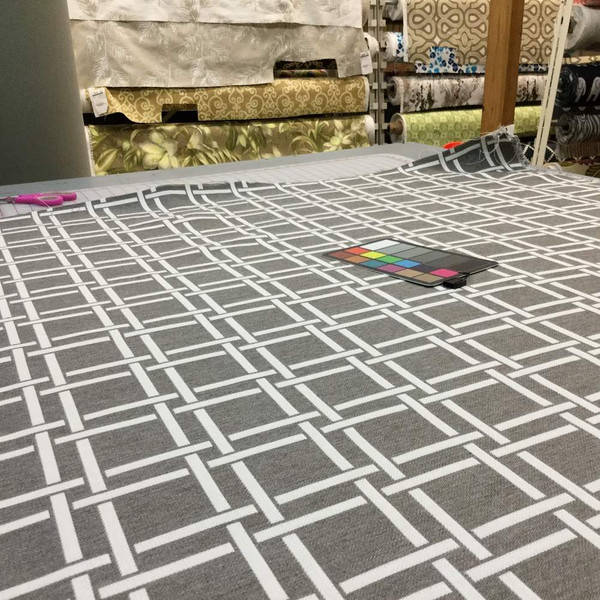 7 Yard Piece of Sunbrella Square Lattice Stone | Furniture Weight Fabric |54| BTY | 145180-0001