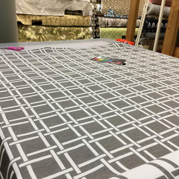 7 Yard Piece of Sunbrella Square Lattice Stone | Furniture Weight Fabric |54| BTY | 145180-0001