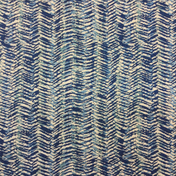 Kayak in Moroccan | Jacquard Upholstery Fabric | Contemporary Chevron Blue / Off-White | 54" Wide | By the Yard