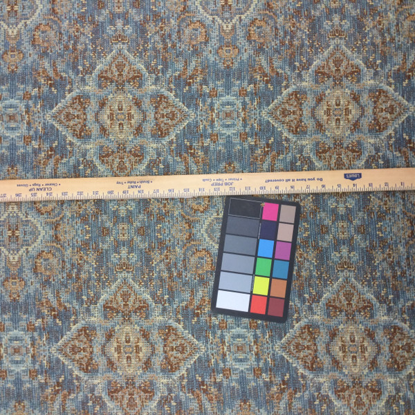 Archetype in Mirage | Jacquard Upholstery Fabric | Mottled Damask in Blue, Brown, Beige | Heavyweight | 54" Wide | By the Yard